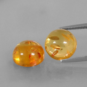 Gemas de ámbar naranja natural de  ct, transparente, transparente / translúcido