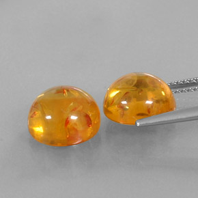 Gemas de ámbar naranja natural de  ct, transparente, transparente / translúcido