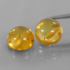 Gemas de ámbar naranja natural de  ct, transparente, transparente / translúcido