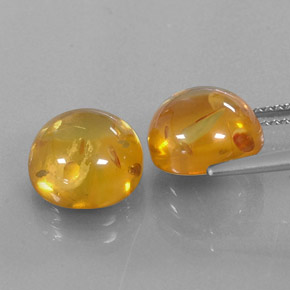 Gemas de ámbar naranja natural de  ct, transparente, transparente / translúcido