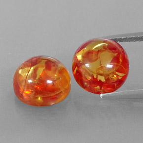 Gemas de ámbar naranja natural de  ct, transparente, transparente / translúcido