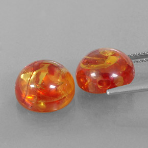 Gemas de ámbar naranja natural de  ct, transparente, transparente / translúcido