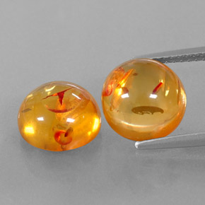 Gemas de ámbar naranja natural de  ct, transparente, transparente / translúcido