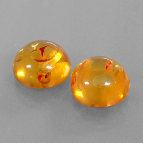 Gemas de ámbar naranja natural de  ct, transparente, transparente / translúcido