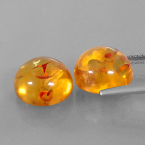 Gemas de ámbar naranja natural de  ct, transparente, transparente / translúcido