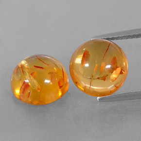 Gemas de ámbar naranja natural de  ct, transparente, transparente / translúcido