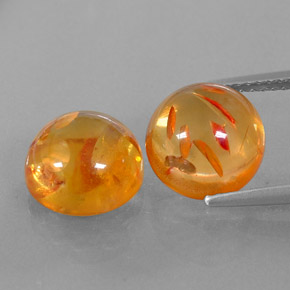 Gemas de ámbar naranja natural de  ct, transparente, transparente / translúcido