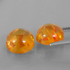 Gemas de ámbar naranja natural de  ct, transparente, transparente / translúcido