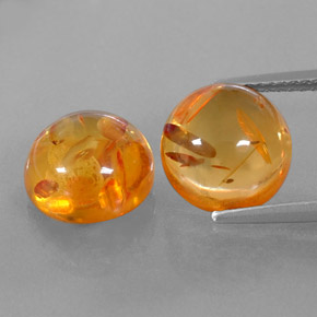 Gemas de ámbar naranja natural de  ct, transparente, transparente / translúcido