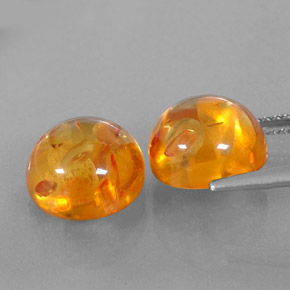 Gemas de ámbar naranja natural de  ct, transparente, transparente / translúcido
