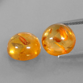 Gemas de ámbar naranja natural de  ct, transparente, transparente / translúcido