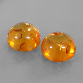 Gemas de ámbar naranja natural de  ct, transparente, transparente / translúcido