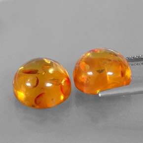 Gemas de ámbar naranja natural de  ct, transparente, transparente / translúcido