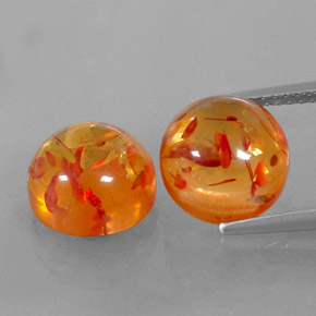 Gemas de ámbar naranja natural de  ct, transparente, transparente / translúcido