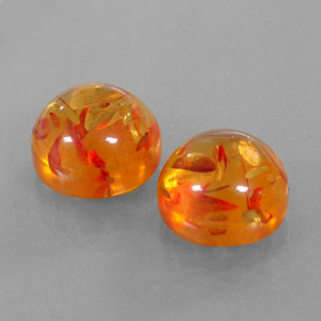 Gemas de ámbar naranja natural de  ct, transparente, transparente / translúcido