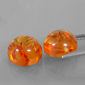 Gemas de ámbar naranja natural de  ct, transparente, transparente / translúcido