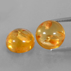 Gemas de ámbar naranja natural de  ct, transparente, transparente / translúcido
