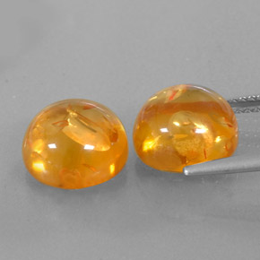 Gemas de ámbar naranja natural de  ct, transparente, transparente / translúcido