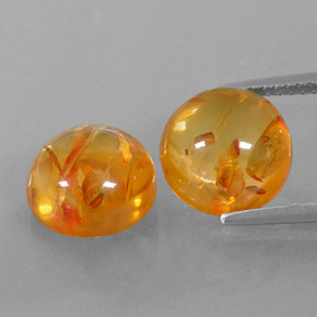 Gemas de ámbar naranja natural de  ct, transparente, transparente / translúcido