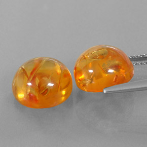 Gemas de ámbar naranja natural de  ct, transparente, transparente / translúcido