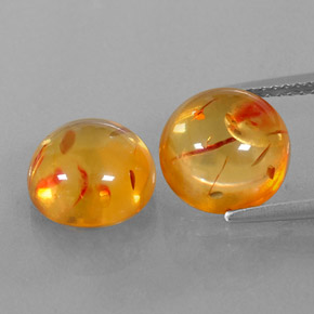 Gemas de ámbar naranja natural de  ct, transparente, transparente / translúcido