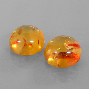 Gemas de ámbar naranja natural de  ct, transparente, transparente / translúcido