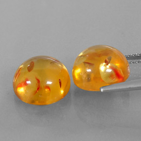 Gemas de ámbar naranja natural de  ct, transparente, transparente / translúcido