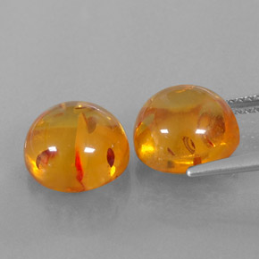 Gemas de ámbar naranja natural de  ct, transparente, transparente / translúcido