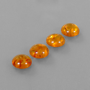 Gemas de ámbar naranja natural de  ct, transparente, transparente / translúcido