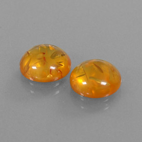 Gemas de ámbar naranja natural de  ct, transparente, transparente / translúcido