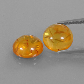 Gemas de ámbar naranja natural de  ct, transparente, transparente / translúcido