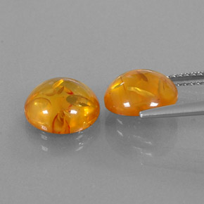 Gemas de ámbar naranja natural de  ct, transparente, transparente / translúcido