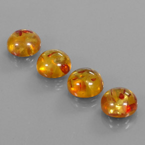Gemas de ámbar naranja natural de  ct, transparente, transparente / translúcido