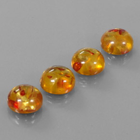 Gemas de ámbar naranja natural de  ct, transparente, transparente / translúcido