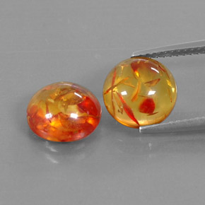 Gemas de ámbar naranja natural de  ct, transparente, transparente / translúcido