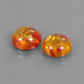 Gemas de ámbar naranja natural de  ct, transparente, transparente / translúcido