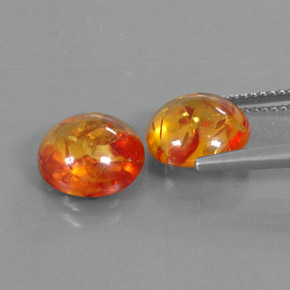 Gemas de ámbar naranja natural de  ct, transparente, transparente / translúcido