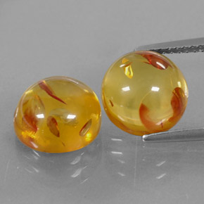 Gemas de ámbar naranja natural de  ct, transparente, transparente / translúcido