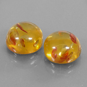 Gemas de ámbar naranja natural de  ct, transparente, transparente / translúcido