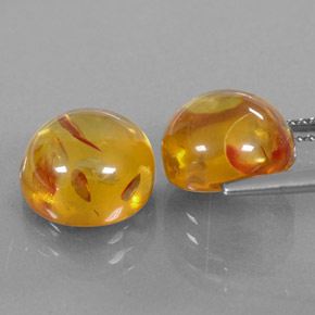 Gemas de ámbar naranja natural de  ct, transparente, transparente / translúcido