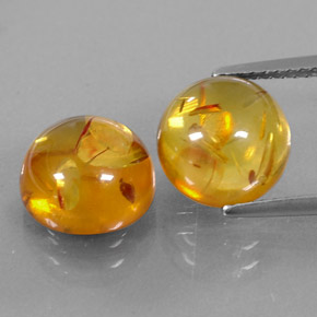 Gemas de ámbar naranja natural de  ct, transparente, transparente / translúcido