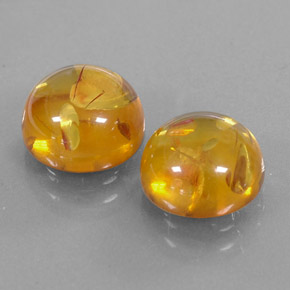 Gemas de ámbar naranja natural de  ct, transparente, transparente / translúcido
