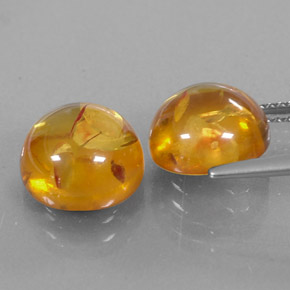 Gemas de ámbar naranja natural de  ct, transparente, transparente / translúcido