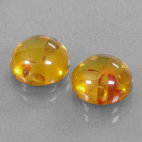 Gemas de ámbar naranja natural de  ct, transparente, transparente / translúcido