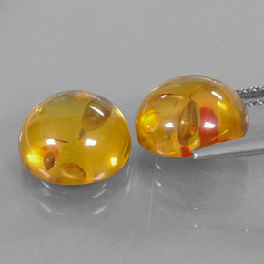 Gemas de ámbar naranja natural de  ct, transparente, transparente / translúcido