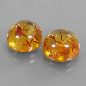 Gemas de ámbar naranja natural de  ct, transparente, transparente / translúcido
