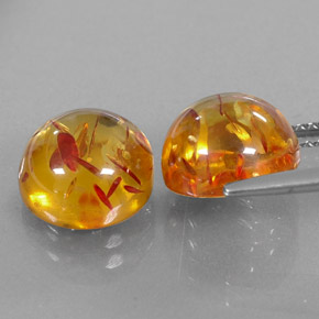 Gemas de ámbar naranja natural de  ct, transparente, transparente / translúcido