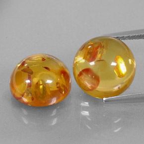 Gemas de ámbar naranja natural de  ct, transparente, transparente / translúcido
