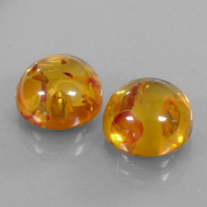 Gemas de ámbar naranja natural de  ct, transparente, transparente / translúcido