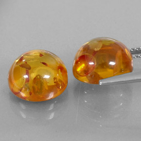 Gemas de ámbar naranja natural de  ct, transparente, transparente / translúcido